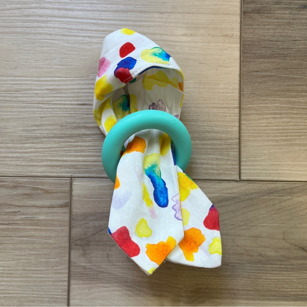 Lovevery Baby Activity Gym Replacement Toy Organic Cotton Teether Crinkle Ring